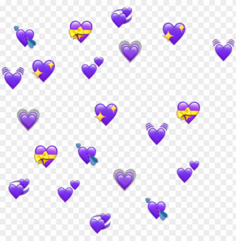 urple hearts heart emoji emojis tumblr - many heart emoji PNG transparent design diverse assortment