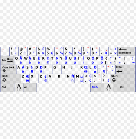 us international keyboard layout Transparent PNG Isolated Illustrative Element