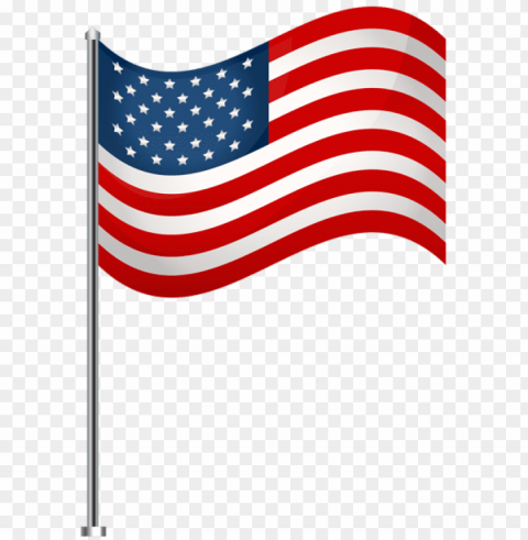usa waving flag transparent clip art image of july - flag of usa transparent ClearCut Background PNG Isolated Subject