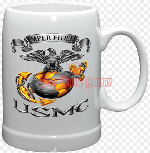 usmc semper fidelis stoneware mu Clean Background Isolated PNG Object