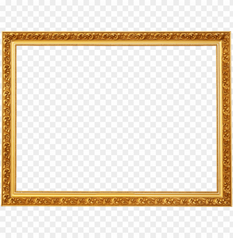 ustav klimt painting - golden photo frame Clean Background Isolated PNG Object