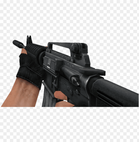 v m4a1 source sil - guns in hand Isolated Object on Clear Background PNG