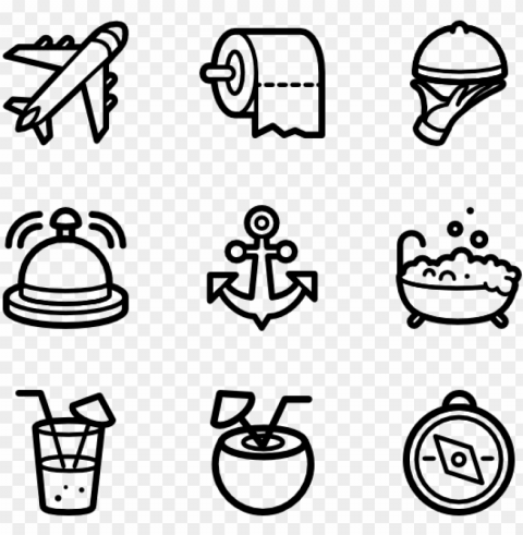 vacation and hotels - hand drawn icon Transparent background PNG gallery