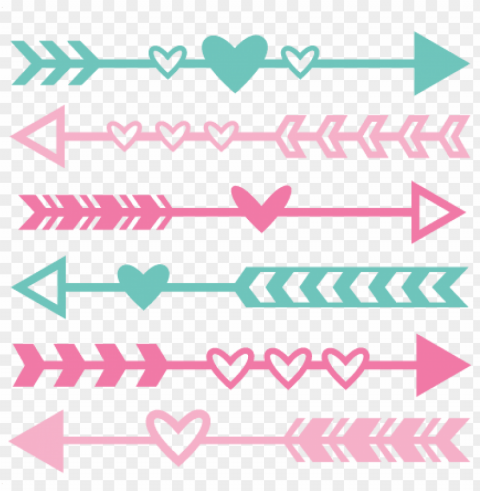 valentine arrow set svg scrapbook cut file cute clipart - arrow with hearts sv Transparent PNG images wide assortment
