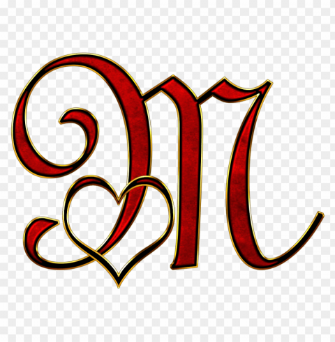 valentine capital letter m PNG for overlays
