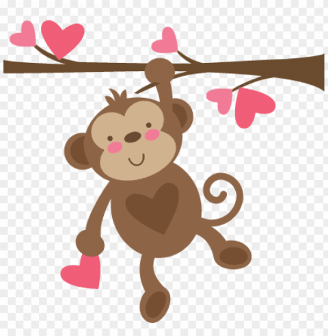 valentine monkey svg file for scrapbooking cardmaking - happy valentines day monkey Transparent PNG Isolated Element