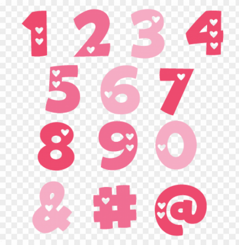 valentine numbers svg cut files valentine alphabet - cute numbers Transparent PNG Object Isolation PNG transparent with Clear Background ID b3022120