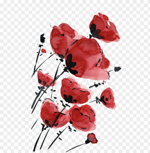 valentine sale poppies field on a windy day original - watercolor poppy tattoo design PNG images with no fees