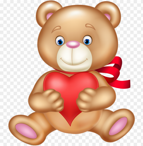 valentine teddy with heart transparent - bear with sunglasses Clear image PNG
