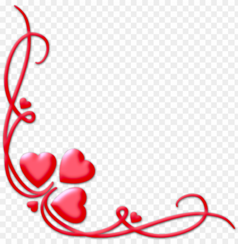 valentine transparent pictures free - corner border heart PNG image with no background