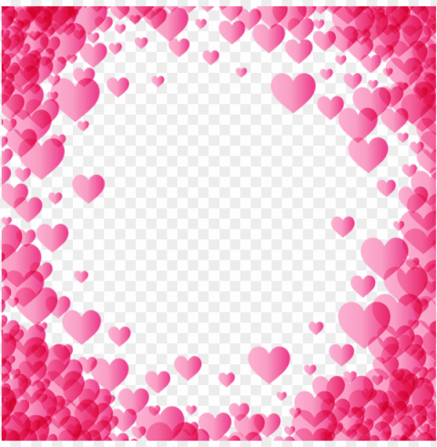 valentine's day pink heart border frame transparent - pink heart border clipart PNG images with alpha transparency bulk