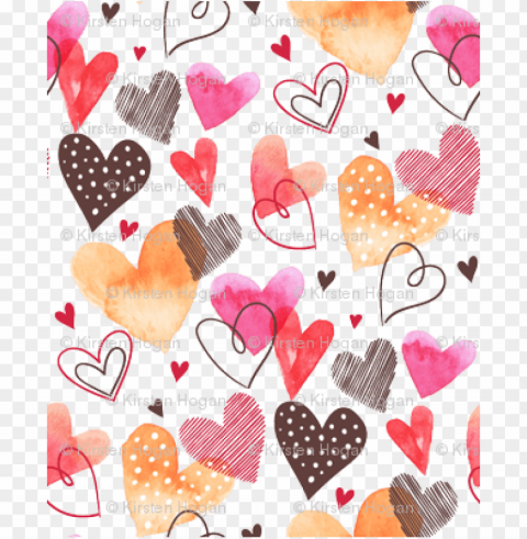 valentine's day water color pink red gold black hearts - buntes niedliches herz-musterthrow-kissen kisse Isolated Element on Transparent PNG