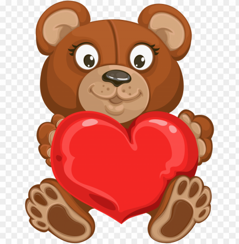 valentine's teddy with heart transparent clip art - serduszko i miś PNG clear images