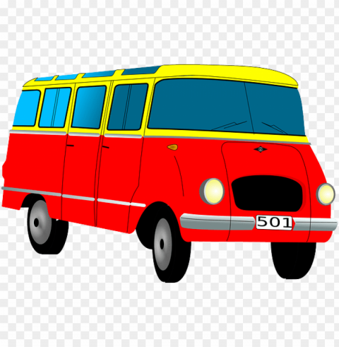 van car cartoon bus automobile auto motor vans - van clipart Clear Background PNG Isolated Illustration