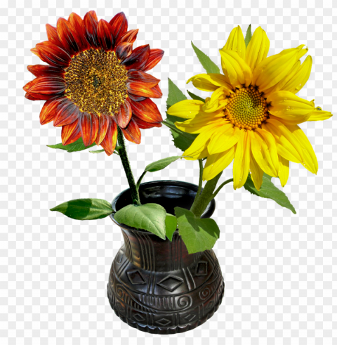 vase flowers sunflowers image - vase PNG picture