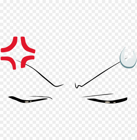 vector anime mouth - anime angry face Isolated Icon on Transparent PNG