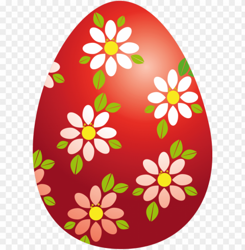 vector black and white library easter flowers clipart - easter eggs clipart red PNG without watermark free