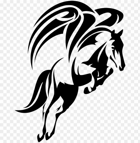 vector black and white library image result for pegasus - photography creations logo Clean Background Isolated PNG Graphic Detail