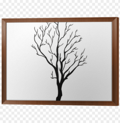 vector black silhouette of a bare tree framed canvas - bare tree branch vector Isolated Item on HighResolution Transparent PNG