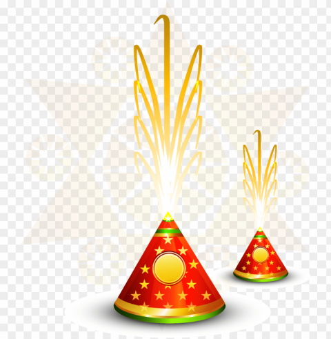 Vector Diwali Fireworks Firecracker Hindi Clipart - Flower Pot Crackers Clear PNG Pictures Free