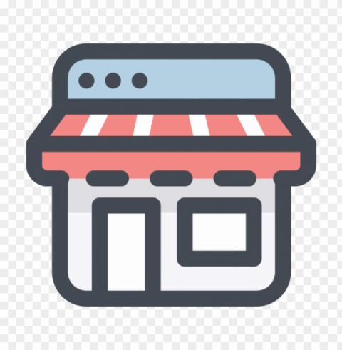 vector flat market store shop icon free Isolated PNG Item in HighResolution