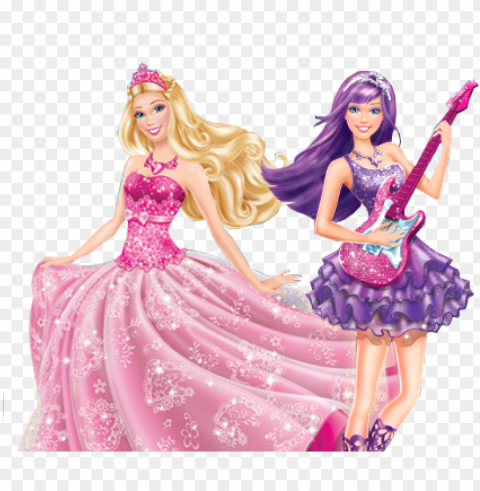 vector freeuse download barbie clipart title - barbie princess and the popstar PNG Graphic with Clear Isolation
