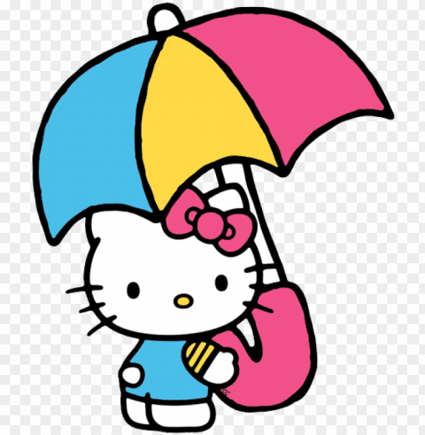 vector freeuse download clip art cartoon umbrella - hello kitty without background Isolated Graphic in Transparent PNG Format