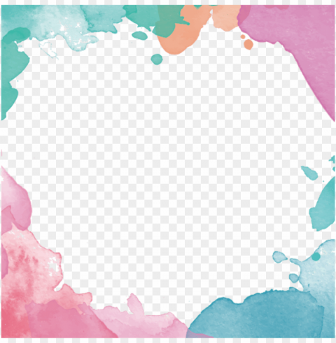 vector freeuse library euclidean drawing flower hand - watercolor border Transparent PNG Isolated Object