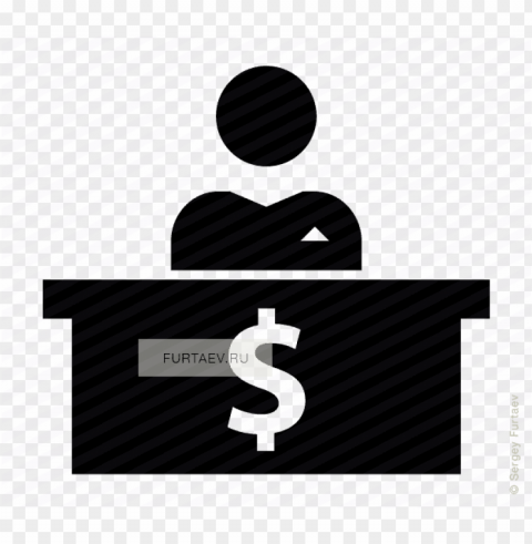 vector icon of man sitting at table with dollar sign - banker icon Free PNG images with alpha transparency compilation
