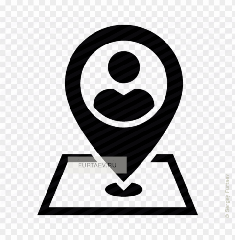 vector icon of person on map marker - location icon small Transparent PNG Isolated Object Design