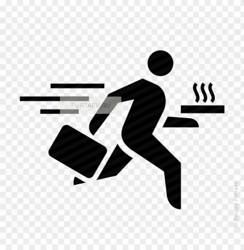 vector icon of running man with briefcase and pizza - free vector icon of businessma PNG images without restrictions