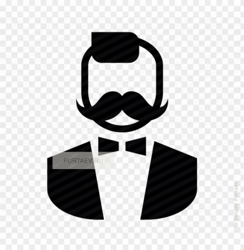vector icon of stylish man with moustache and bow tie - icon stylish man PNG images with no watermark