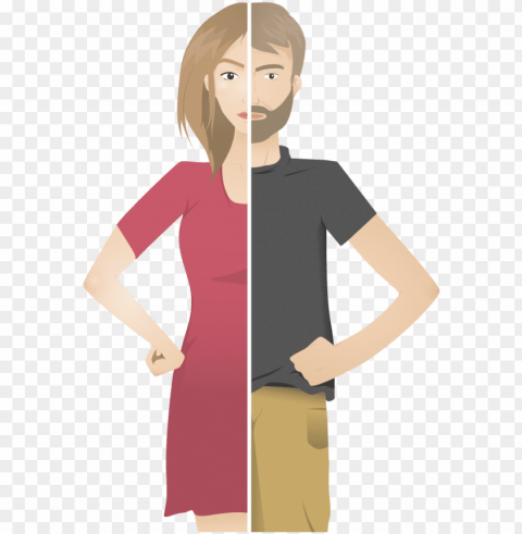 Vector Illustration - Man And Woman Vector PNG Isolated Subject On Transparent Background