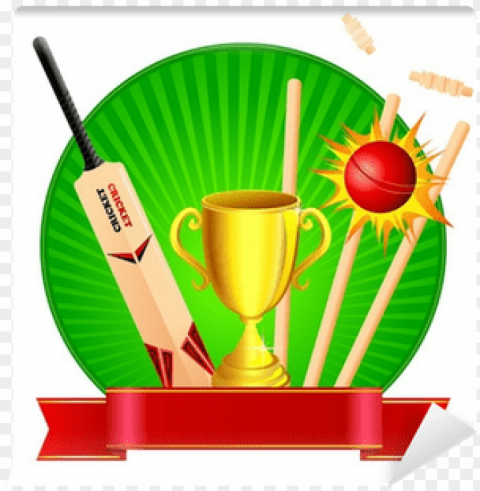 vector illustration of cricket kit with trophy wall - karnataka sangha cricket tournament ClearCut Background PNG Isolated Item