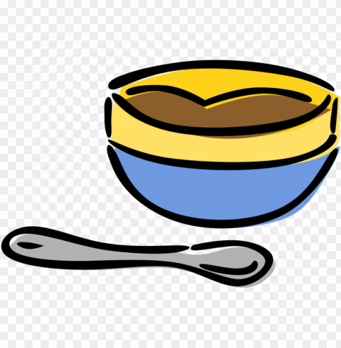 vector illustration of dessert dish in bowl with spoon - vector illustration of dessert dish in bowl with spoon PNG Image with Transparent Isolated Graphic