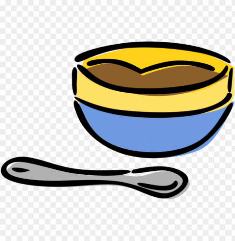 Vector Illustration Of Dessert Dish In Bowl With Spoon - Vector Illustration Of Dessert Dish In Bowl With Spoon PNG Image With Transparent Isolated Graphic