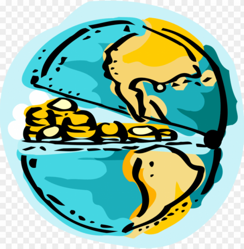 vector illustration of money runs the world planet - money Clear PNG pictures free