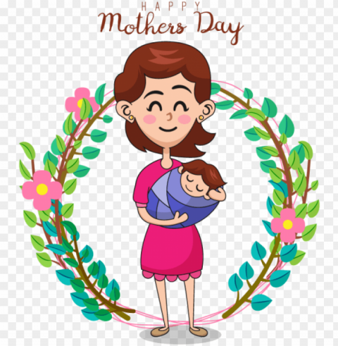 vector illustration of mother and daughter mother's - mother PNG for use