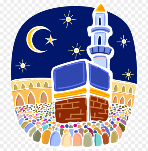 vector illustration of muslim hajj pilgrimage in al - hajj clip art PNG files with transparent backdrop complete bundle