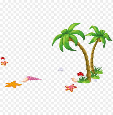 vector sea elements - swim at the beach cartoo PNG Graphic Isolated on Clear Background