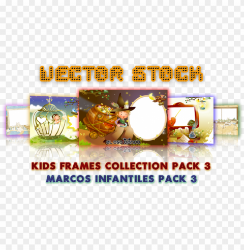 vector kids frames collection pack 3 marcos infantiles - fête de la musique Transparent background PNG stock