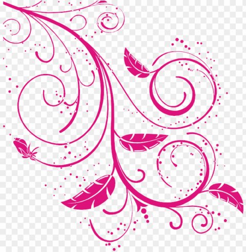vector swirl designs - flower border PNG Graphic Isolated with Transparency