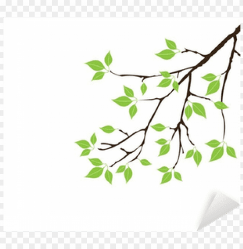 vector tree branch with green leaves sticker pixers - click wall art 'blue spring cardinal' framed graphic PNG transparent photos library