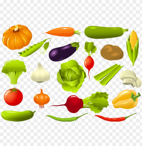 vector vegetables Clean Background Isolated PNG Object