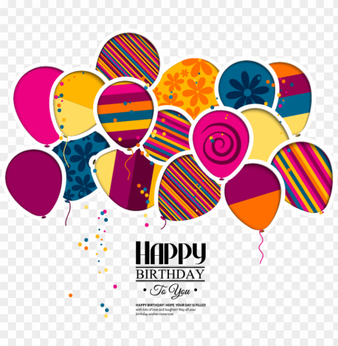 vector wedding greeting birthday invitation cake balloons - happy birthday balloons and cake Transparent Background Isolated PNG Illustration