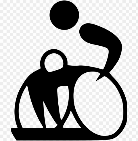 vector wheelchair silhouette back - wheelchair rugby logo Transparent PNG Illustration with Isolation