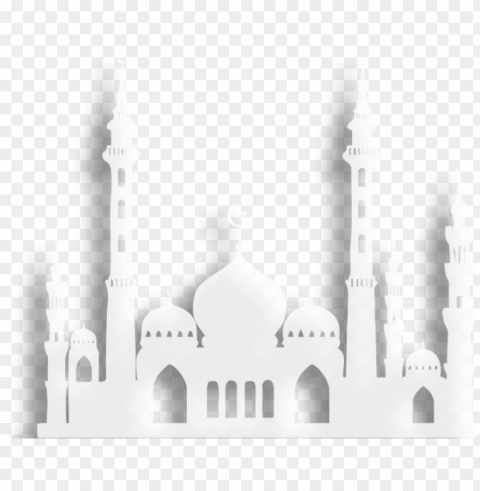 vector white islamic mosque masjid shape shadow Isolated Subject in Transparent PNG