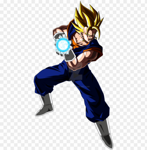 vegito kamehameha pose colored with energy ball by - dragon ball z kamehameha pose PNG images for websites