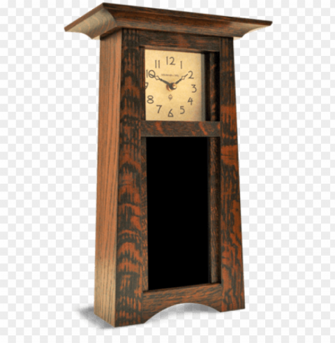 vertical craftsman clock - arts and crafts movement PNG photo with transparency