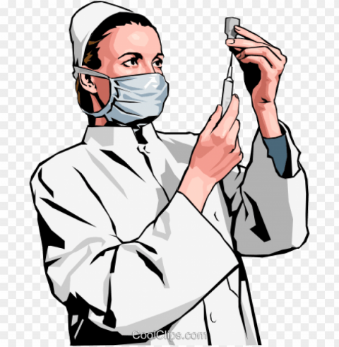 vet preparing injection - nurse with syringe clip art Clear image PNG